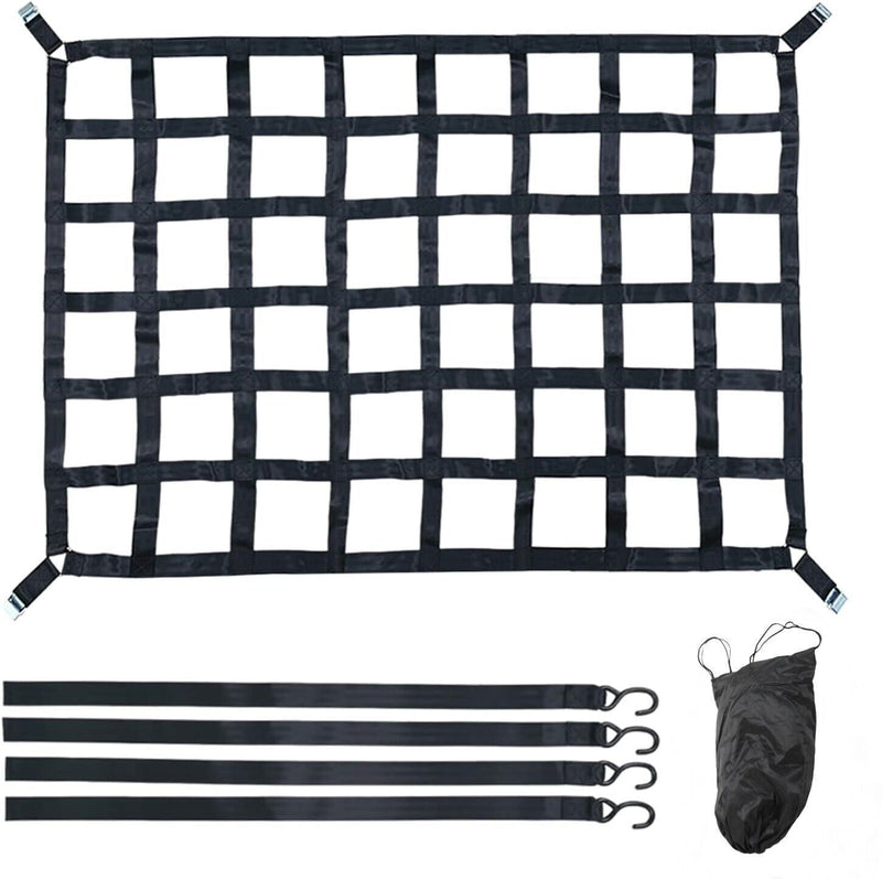 DURAFORCE 42" x 50" 1100lb Heavy Duty Cargo Net w/Cam Buckles & S-Hooks For Pickup Trucks