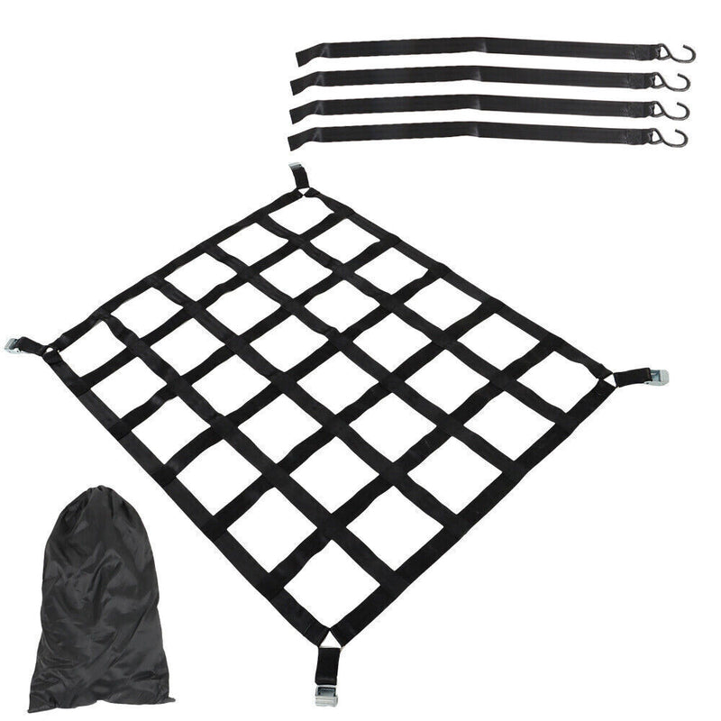DURAFORCE 42" x 50" 1100lb Heavy Duty Cargo Net w/Cam Buckles & S-Hooks For Pickup Trucks