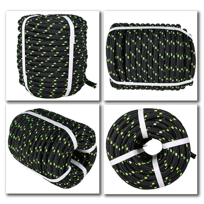 DURAFORCE 1/2" × 200' Bull Rope Double Braid Polyester Rope 6180Lbs Breaking Strength