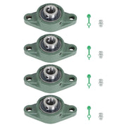 DURAFORCE 4PCS UCFL204-12 Solid Pillow Block Flange Mounted Bearing 3/4" Bore 2 Bolt
