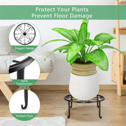 DURAFORCE 5 Pack Metal Plant Stand For Outdoor Indoor Plants Heavy Duty Flower Pot Stands