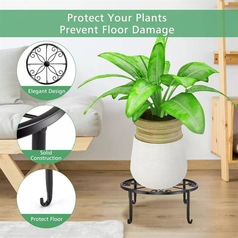 DURAFORCE 5 Pack Metal Plant Stand For Outdoor Indoor Plants Heavy Duty Flower Pot Stands