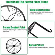 DURAFORCE 5 Pack Metal Plant Stand For Outdoor Indoor Plants Heavy Duty Flower Pot Stands