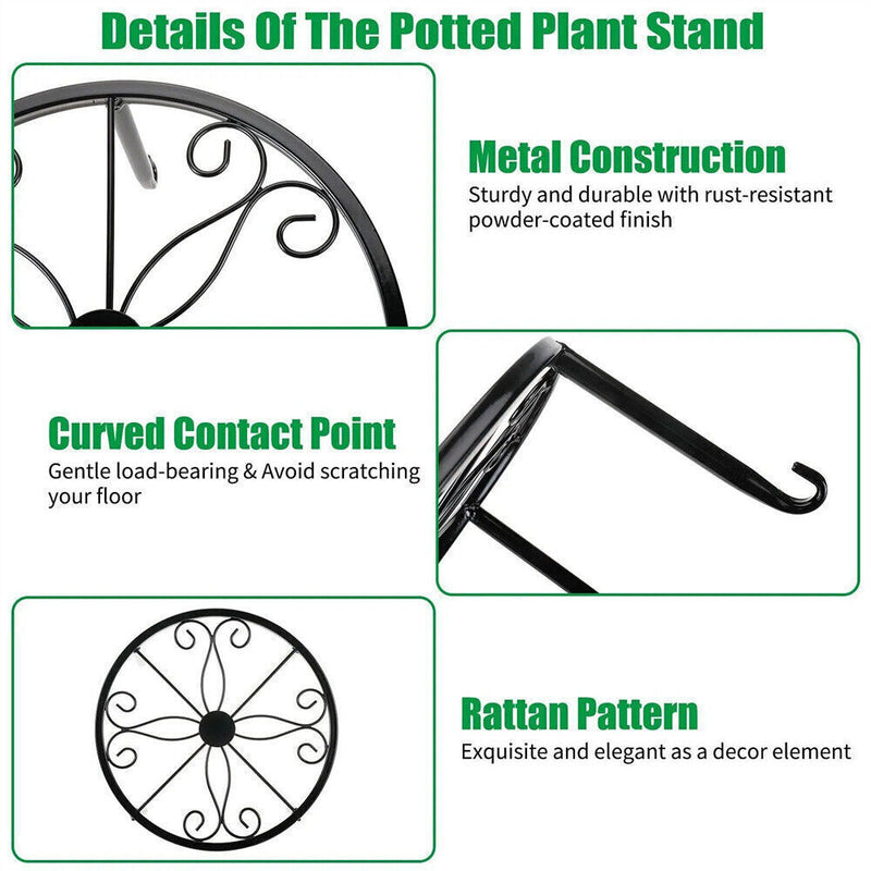 DURAFORCE 5 Pack Metal Plant Stand For Outdoor Indoor Plants Heavy Duty Flower Pot Stands