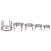DURAFORCE 5 Pack Metal Plant Stand For Outdoor Indoor Plants Heavy Duty Flower Pot Stands