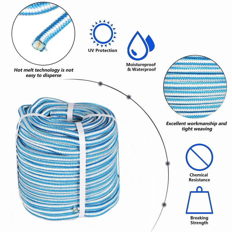 DURAFORCE 1/2" × 150' Arborist Tree Climbing Rope 16 Strand Braided Nylon Core Polyester