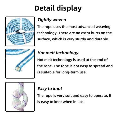 DURAFORCE 1/2" × 150' Arborist Tree Climbing Rope 16 Strand Braided Nylon Core Polyester