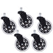 DURAFORCE 3 INCH Heavy Duty Office Chair Caster Rubber Swivel Wheels Replacement Set 5 PCS