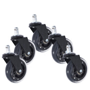 DURAFORCE 3 INCH Heavy Duty Office Chair Caster Rubber Swivel Wheels Replacement Set 5 PCS