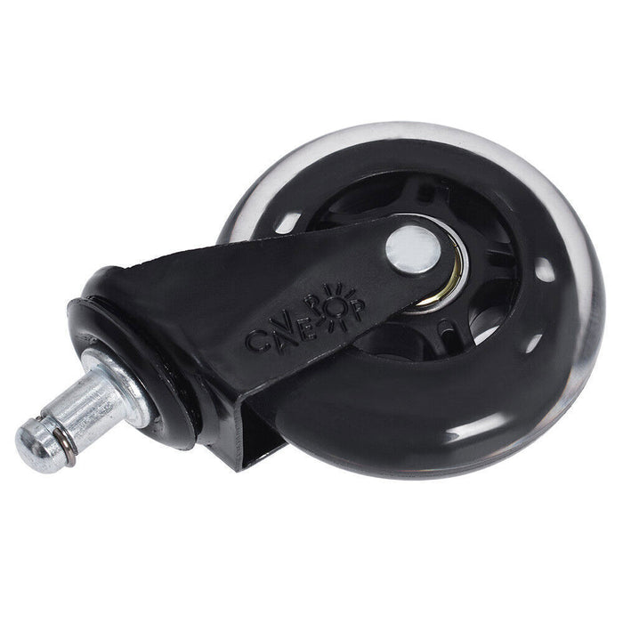 DURAFORCE 3 INCH Heavy Duty Office Chair Caster Rubber Swivel Wheels Replacement Set 5 PCS