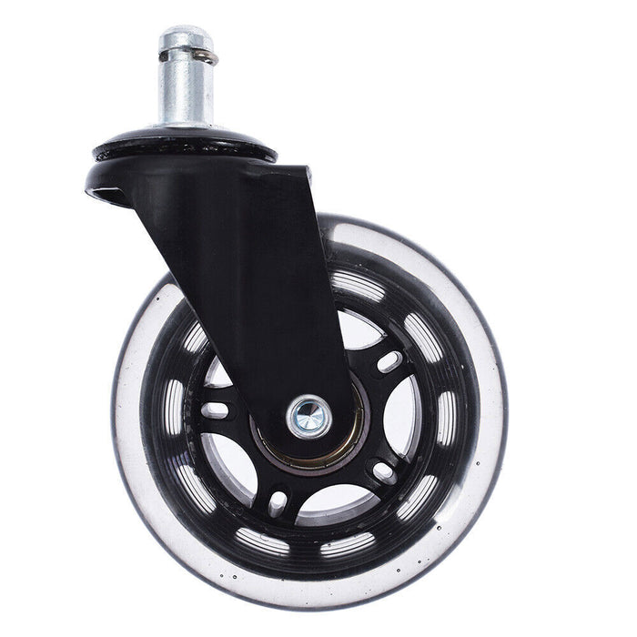 DURAFORCE 3 INCH Heavy Duty Office Chair Caster Rubber Swivel Wheels Replacement Set 5 PCS