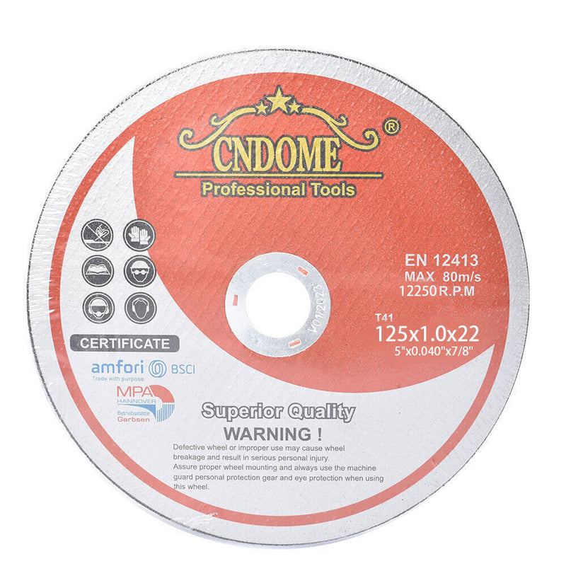 DURAFORCE 100 Pack 5"x0.040"x7/8" Cut-off Wheel - Metal & Stainless Steel Cutting Discs