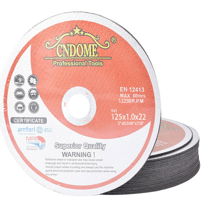 DURAFORCE 100 Pack 5"x0.040"x7/8" Cut-off Wheel - Metal & Stainless Steel Cutting Discs