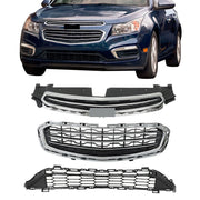 DURAFORCE Front Bumper Grille Lower Set Black Plastic For 2015 Chevrolet Cruze