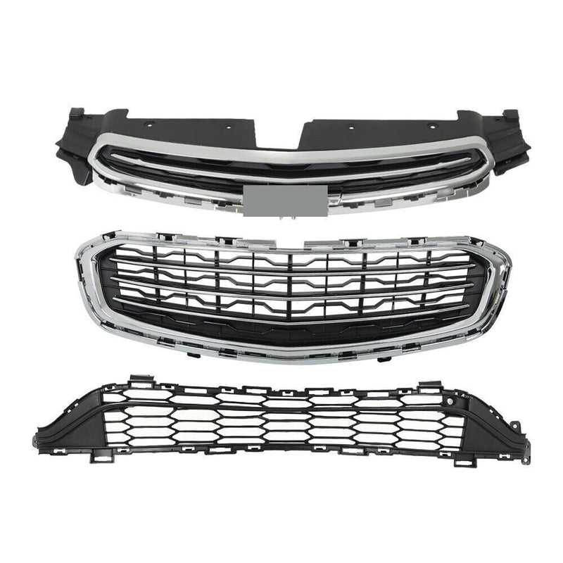 DURAFORCE Front Bumper Grille Lower Set Black Plastic For 2015 Chevrolet Cruze