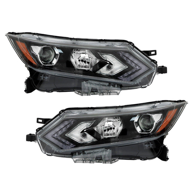 DURAFORCE Left+Right Headlight For 2020-2022 Nissan Rogue Sport Halogen Type W/LED