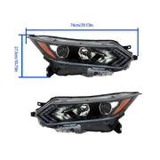 DURAFORCE Left+Right Headlight For 2020-2022 Nissan Rogue Sport Halogen Type W/LED
