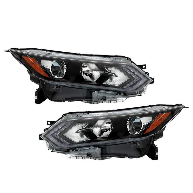 DURAFORCE Left+Right Headlight For 2020-2022 Nissan Rogue Sport Halogen Type W/LED