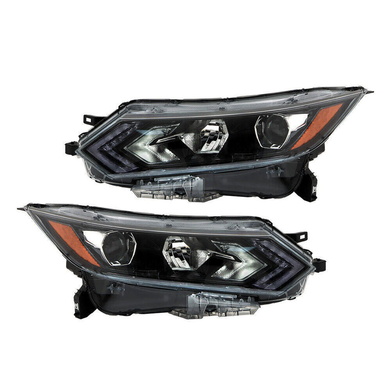 DURAFORCE Left+Right Headlight For 2020-2022 Nissan Rogue Sport Halogen Type W/LED