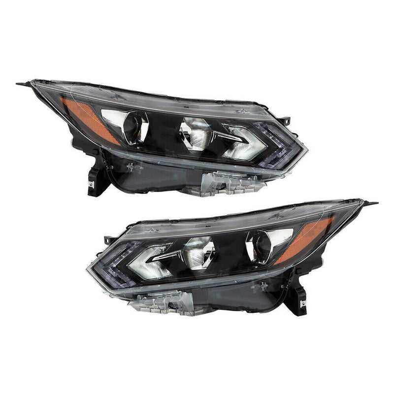 DURAFORCE Left+Right Headlight For 2020-2022 Nissan Rogue Sport Halogen Type W/LED