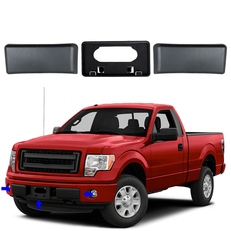 DURAFORCE Bumper Guards Pads Front + License Plate Frame Bracket For 09-14 Ford
