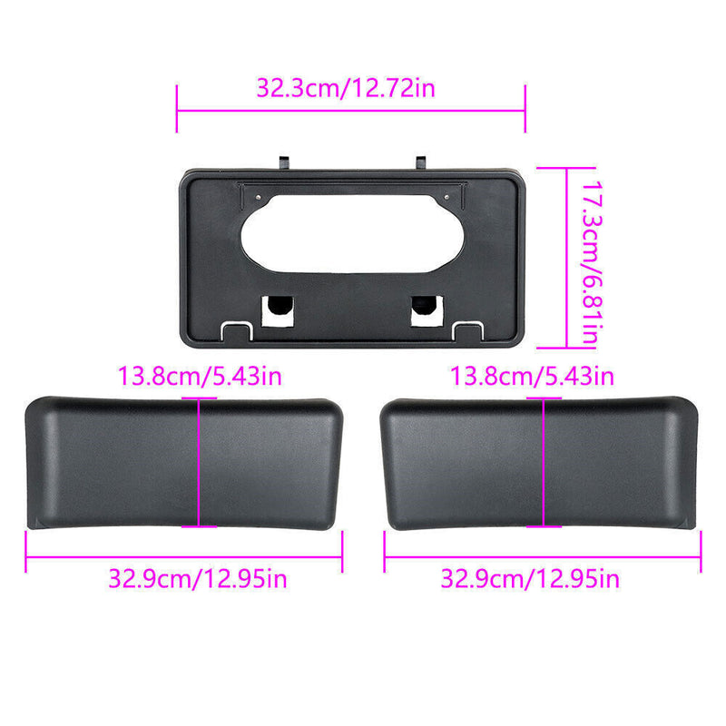DURAFORCE Bumper Guards Pads Front + License Plate Frame Bracket For 09-14 Ford