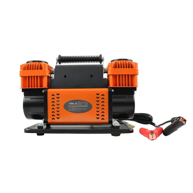 DURAFORCE 12V Portable Inflator For 4x4 Vehicle Tires RV Heavy Duty Dual Cylinder