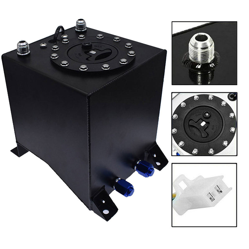 DURAFORCE Fuel Cell Gas Tank+level Sender Racing Black Aluminum 2.5 Gallon/10L