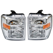 DURAFORCE Right+Left Headlights For 2008-2014 Ford E150 E250 E350 E450 F650 F750