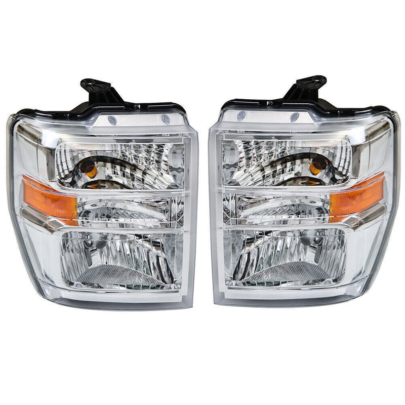 DURAFORCE Right+Left Headlights For 2008-2014 Ford E150 E250 E350 E450 F650 F750