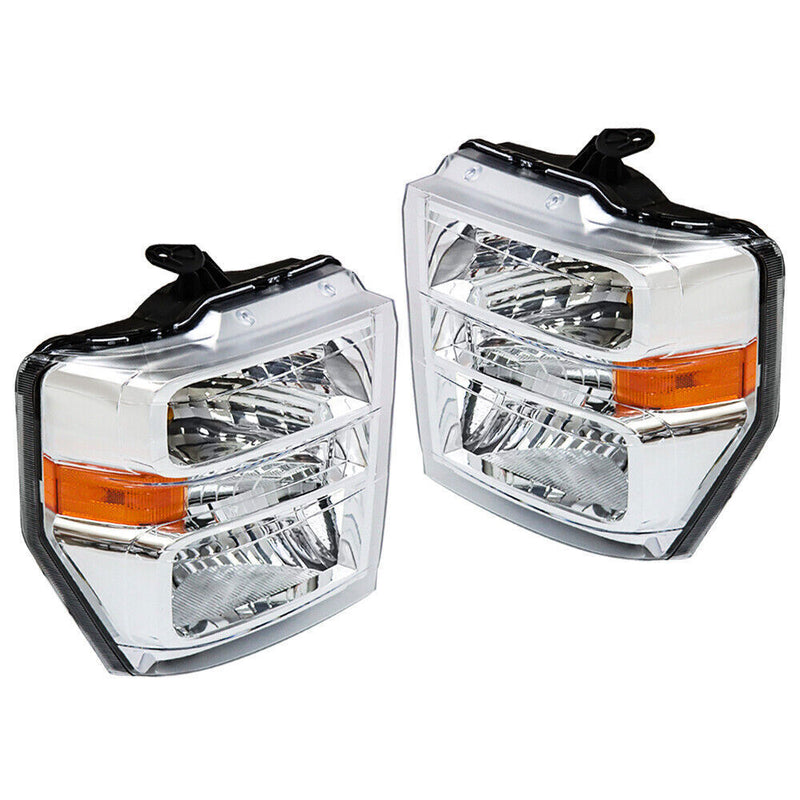 DURAFORCE Right+Left Headlights For 2008-2014 Ford E150 E250 E350 E450 F650 F750