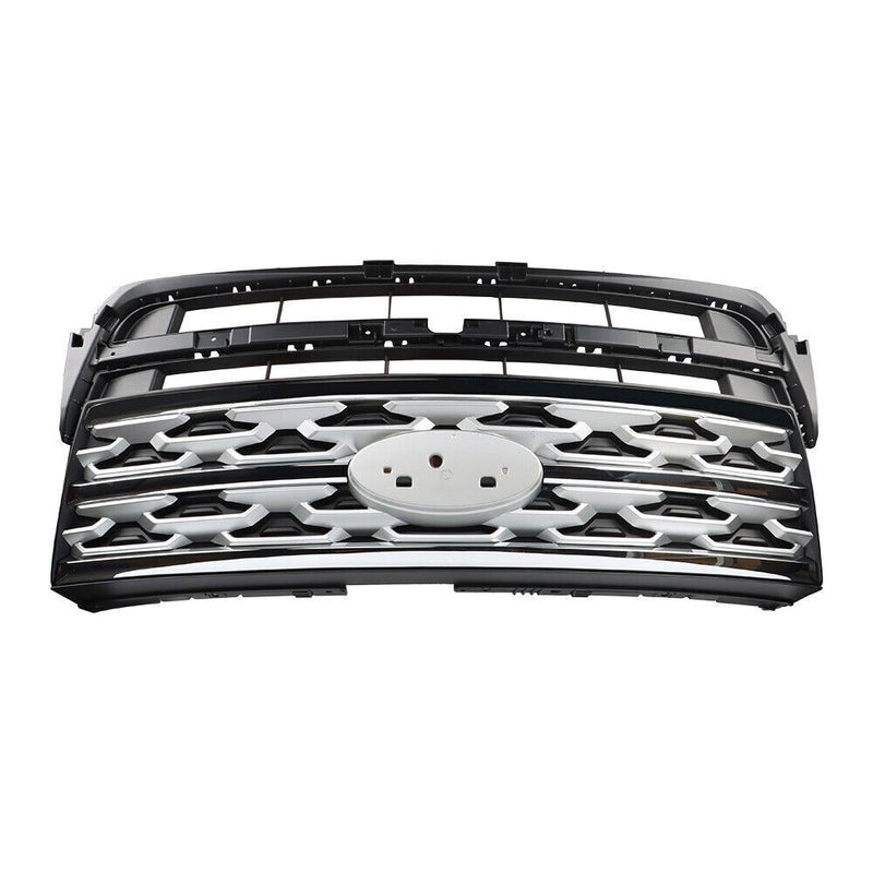 DURAFORCE Front Upper Grille For 2018-2019 Ford Explorer Limited XLT Chrome&Black