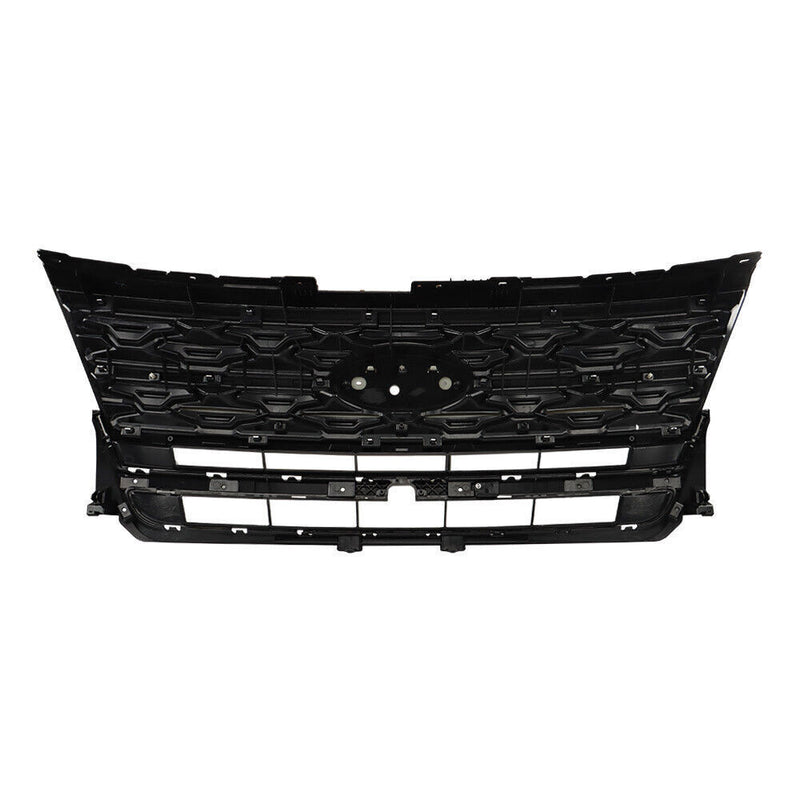 DURAFORCE Front Upper Grille For 2018-2019 Ford Explorer Limited XLT Chrome&Black
