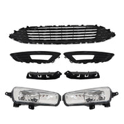 DURAFORCE Front Bumper Upper Grille With Fog Light Set For 2015 2016-2018 Ford Focus