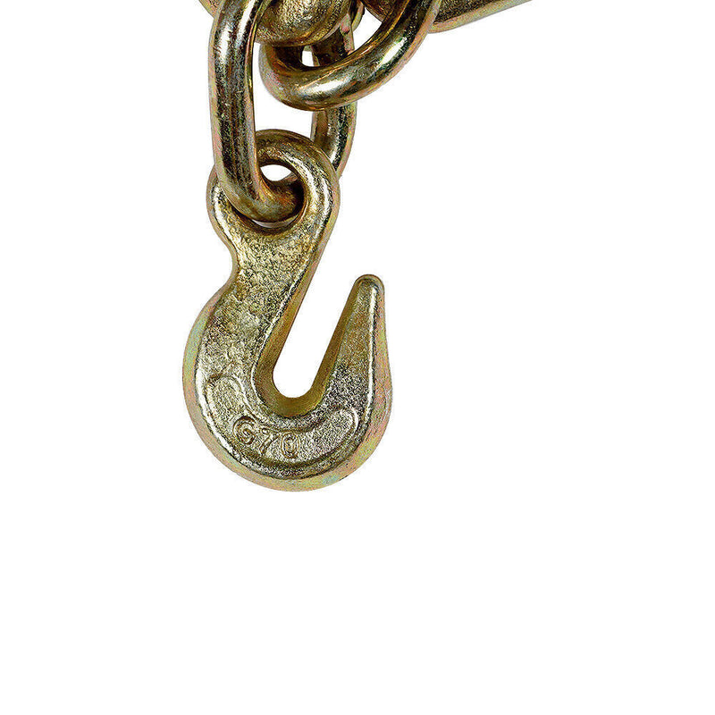 DURAFORCE 2× 5/16''x10' Transport Tow Chain J Hook Long Shank w/ Grab Hook G70