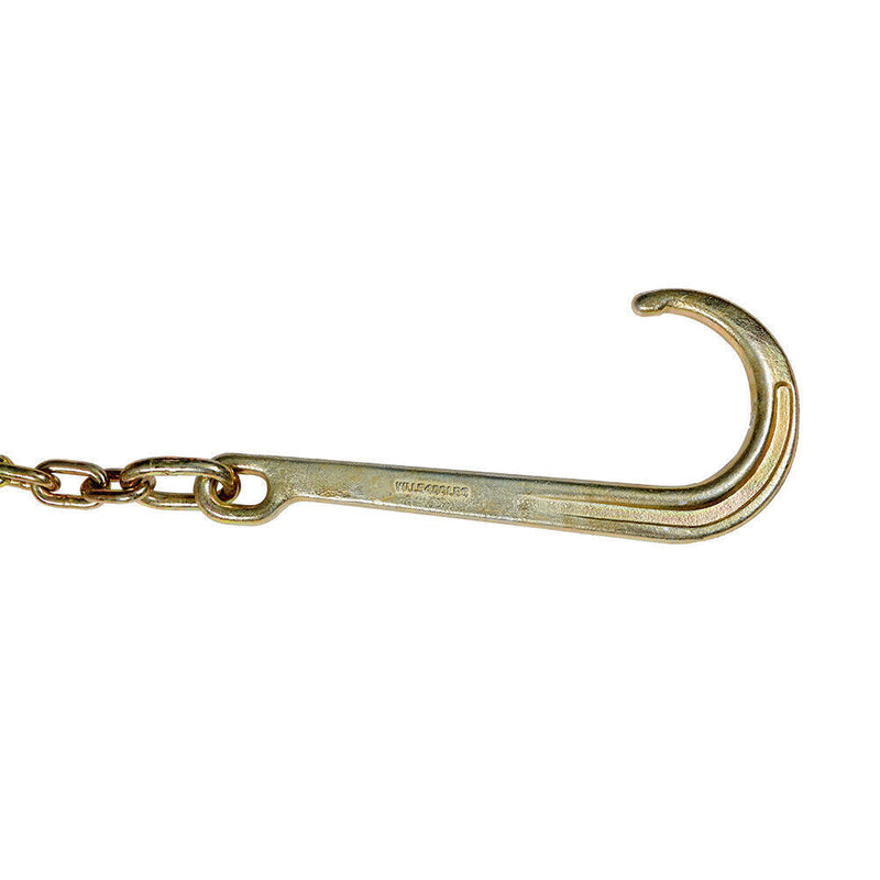 DURAFORCE 2× 5/16''x10' Transport Tow Chain J Hook Long Shank w/ Grab Hook G70
