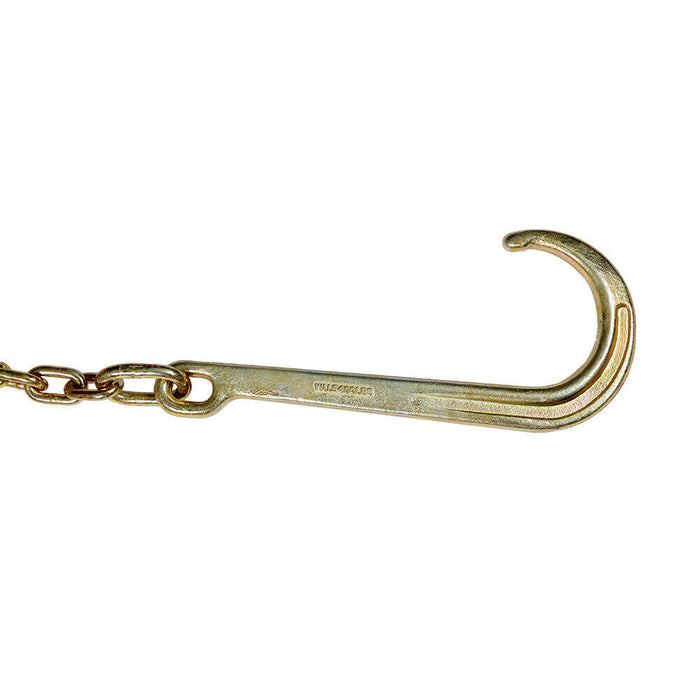 DURAFORCE 2× 5/16''x10' Transport Tow Chain J Hook Long Shank w/ Grab Hook G70