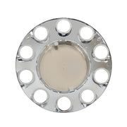 DURAFORCE 33mm Chrome Flat Top Complete Hub Cover Kit Lug Nut Wheel Axle Covers Semi Truck