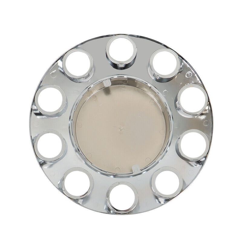 DURAFORCE 33mm Chrome Flat Top Complete Hub Cover Kit Lug Nut Wheel Axle Covers Semi Truck