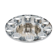 DURAFORCE 33mm Chrome Flat Top Complete Hub Cover Kit Lug Nut Wheel Axle Covers Semi Truck