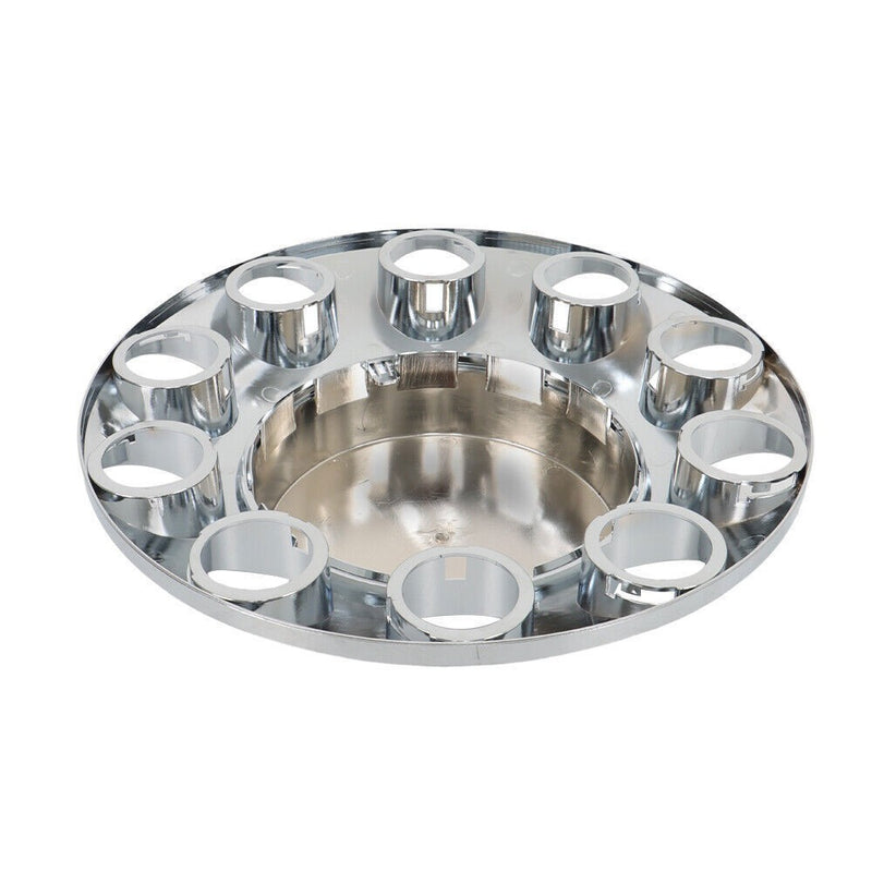 DURAFORCE 33mm Chrome Flat Top Complete Hub Cover Kit Lug Nut Wheel Axle Covers Semi Truck