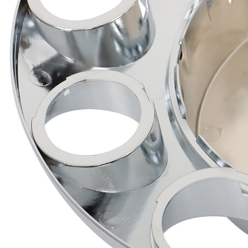 DURAFORCE 33mm Chrome Flat Top Complete Hub Cover Kit Lug Nut Wheel Axle Covers Semi Truck
