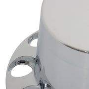 DURAFORCE 33mm Chrome Flat Top Complete Hub Cover Kit Lug Nut Wheel Axle Covers Semi Truck