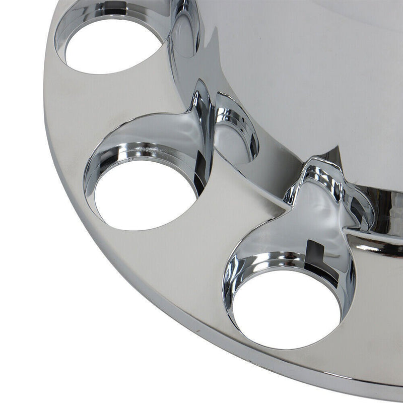 DURAFORCE 33mm Chrome Flat Top Complete Hub Cover Kit Lug Nut Wheel Axle Covers Semi Truck