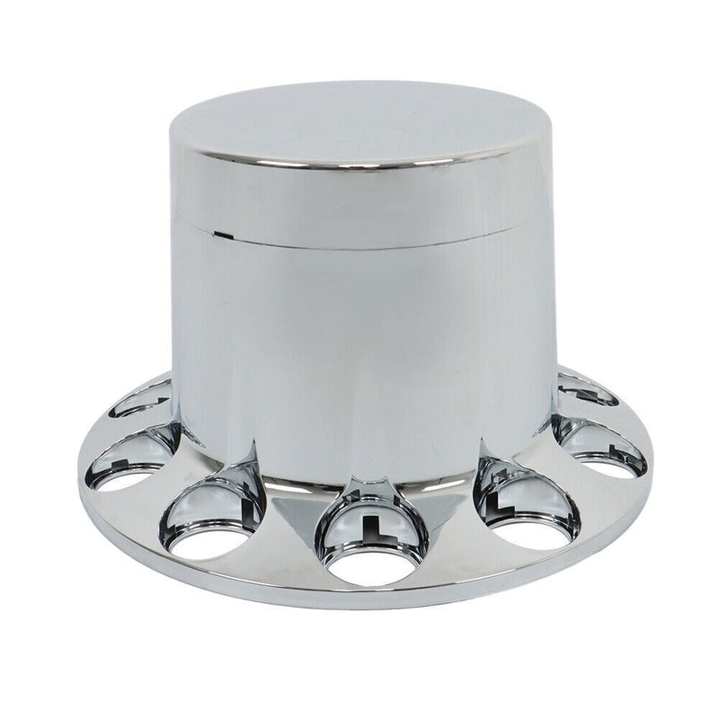 DURAFORCE 33mm Chrome Flat Top Complete Hub Cover Kit Lug Nut Wheel Axle Covers Semi Truck