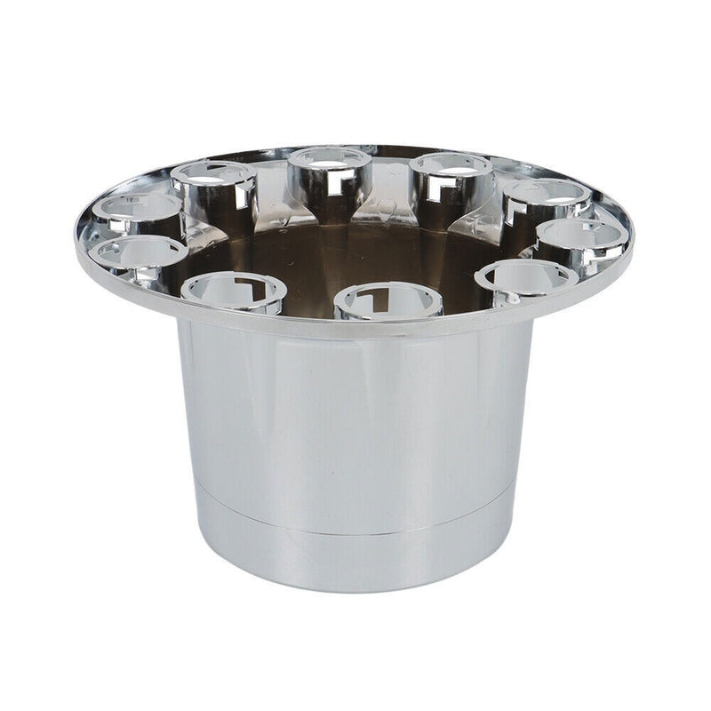 DURAFORCE 33mm Chrome Flat Top Complete Hub Cover Kit Lug Nut Wheel Axle Covers Semi Truck