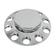 DURAFORCE 33mm Chrome Flat Top Complete Hub Cover Kit Lug Nut Wheel Axle Covers Semi Truck