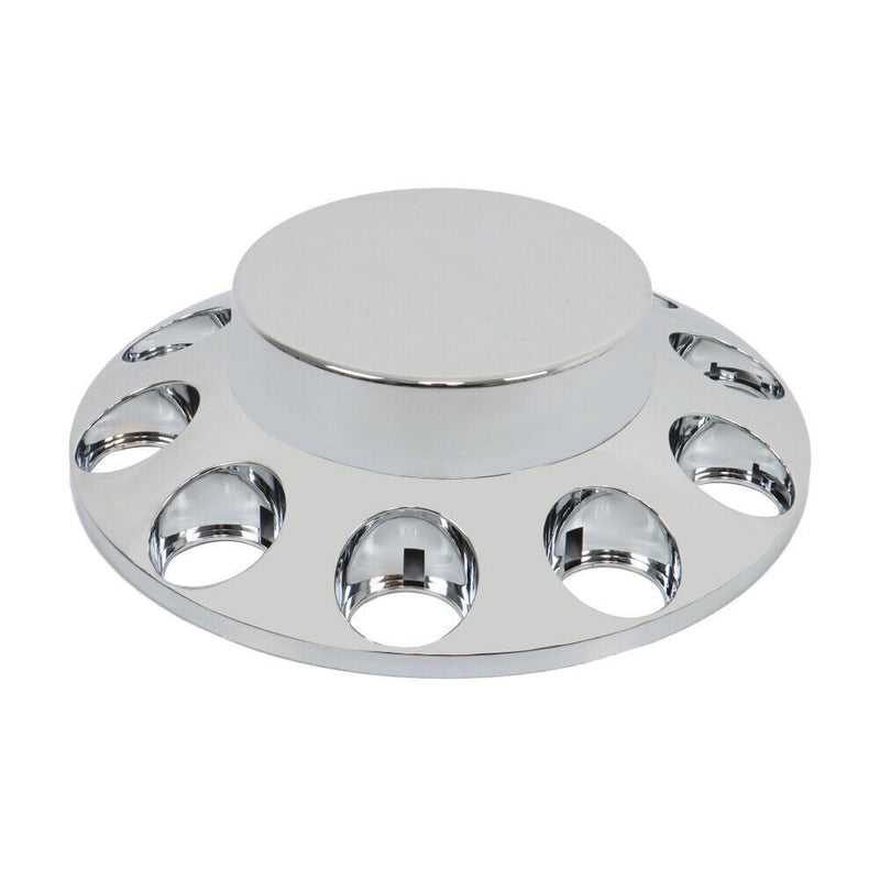 DURAFORCE 33mm Chrome Flat Top Complete Hub Cover Kit Lug Nut Wheel Axle Covers Semi Truck
