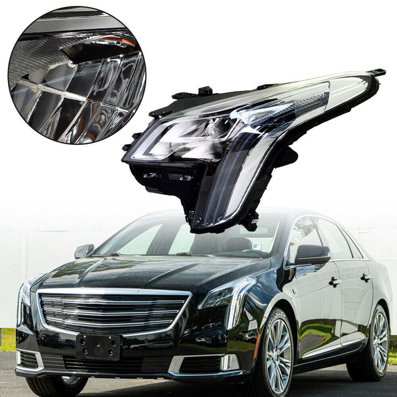 DURAFORCE Left Headlight For 2018-2019 Cadillac XTS LED DRL Signal Chrome Clear