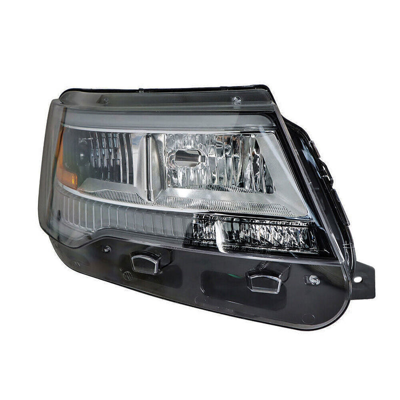 DURAFORCE Right+Left Headlights For 2016-18 Ford Explorer Halogen W/LED DRL Chrome